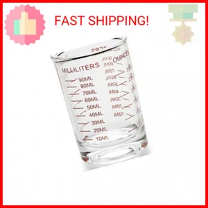 NCnnwovf 1 PACK Measuring Cup Shot Glass 3 Ounce/90ML Liquid Heavy Glass Red Sca - Picture 1 of 2