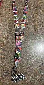Star Wars Characters Lanyard w/ Rubber Charm Metal Clip Cartoon Original Trilogy - Picture 1 of 3