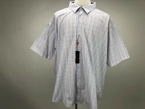 Linea Uomo 4XL XXXXL Short Sleeve Plaid Multicolor Casual Mens Shirt - Picture 1 of 6