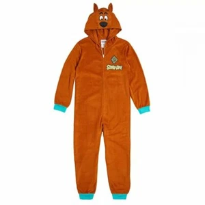 Boy's Size 6-7 Scooby-Doo Dog One-Piece Hooded Pajamas Fleece Sleeper NEW - Picture 1 of 1