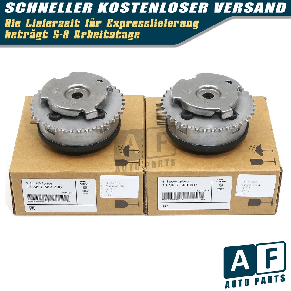 2x Nockenwellenversteller EIN+AUSLASS für BMW E81-88 E90-93 E60 F10 N52 N54 N55 - Bild 1 von 4