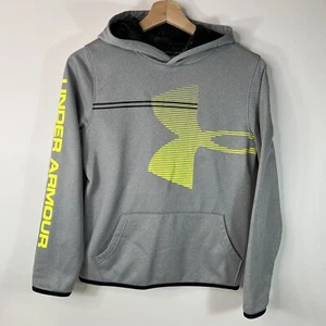 Under Armour ColdGear Fleece Logo Hoodie Gray 1318227 Boy’s Large L - Picture 1 of 8