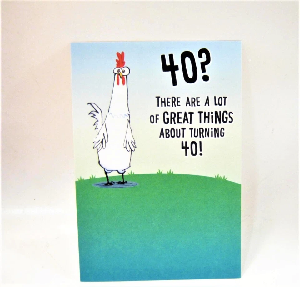 Goofy Funny Birthday Card 40th Birthday age 40 years old Husband Wife Friend - Image 1 of 2