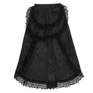 Lace Skirt Midi Floral Gothic Steampunk Punk Ruffle Irregular Layered Tiered - Picture 1 of 16