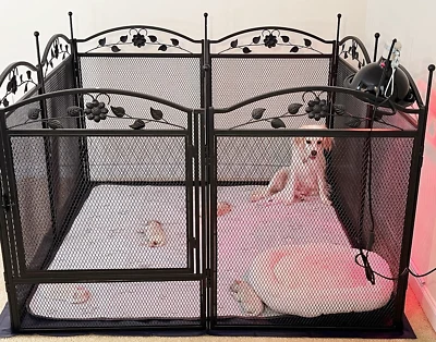 Welpenlaufstall XXL H-80 cm Metall Laufstall Freilaufgehege Hunde Indoor innen  - Bild 1 von 4