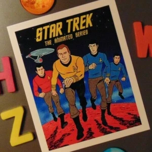 STAR TREK Sci Fi Fridge MAGNET Cartoon TV Show 1970's Animated Series Kirk Spock - Picture 1 of 6