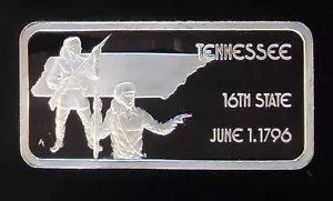 1975 Tennessee 16th State Hamilton Mint Bullion - 999 Silber 1 Oz Unze Kunstbarren - Bild 1 von 2