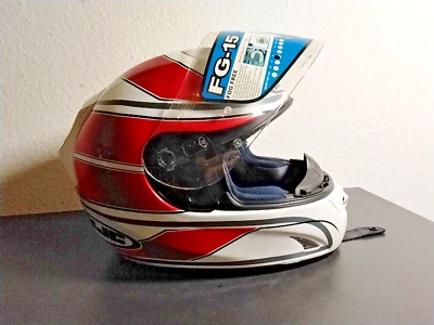 Integralhelm Motorradhelm HJC Modell FG-15 Rot Weiß Glänzend Gr. S, M - Bild 1 von 4