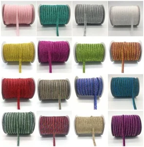 Glitter Velvet Grosgrain Ribbons Headband Gift Wrapping Rustic Bands Craft 5yard - Picture 1 of 35