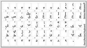 FARSI-PERSIAN KEYBOARD STICKER TRANSPARENT BLACK LETTERS NEW ONLINE-WELCOME - Imagen 1 de 1