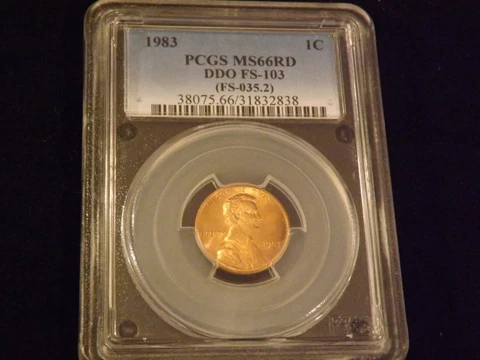 1983     One Cent   DDO        PCGS  MS 66 RD Cover