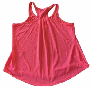 Neon Coral Orange Pleat Back Singlet Tank Top Women’s Size M 12 Running Gym EUC - Picture 1 of 9