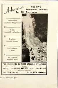 1946 Arkansas Fünf Interessen für alle Amerikaner Wasserfall Tourismus Druckanzeige - Bild 1 von 6