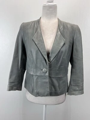 Chaqueta Blazer Classiques Entier Cuero Talla Pequeña Para Mujer’s Gris Forrado SUAVE Foto 1 de 4