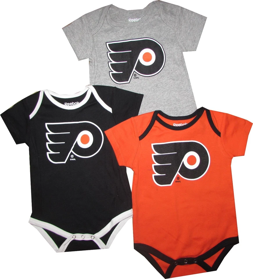 Philadelphia Flyers 3pc Creeper Bodysuit Set Infant Baby Tiny Fan - Image 1 of 1