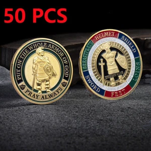 50PCS Put On the Whole Armor Of God Commemorative Challenge Coin Collection Coin - Picture 1 of 11