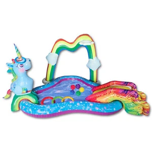Happy People Playcenter Einhorn Rutsche 254x198x145cm inkl Bälle Ringe Pool - Bild 1 von 1