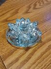 Sagebrook Home Glass Trinket Box Lid Clear With Faceted ~ Lid Only