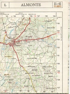 MAPA TOPOGRAFICO "ALMONTE" 1001 (11-41) ESCALA 1:50000 # 1175 - Imagen 1 de 1