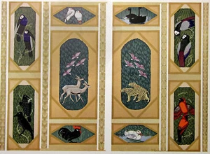 VARIETY OF BIRDS, LEOPARDS, GAZELLE, CROWS, ART DECO LIKE DEKORATIVE VORBILDER - Picture 1 of 10