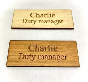 MDF Name Badge, id tag, personalised badge - Picture 1 of 11