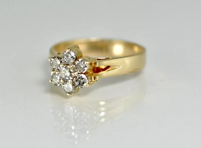 .45 ctw Round Cut Diamond with Accents Engagement Ring 14k Yellow Gold - Image 1 of 4