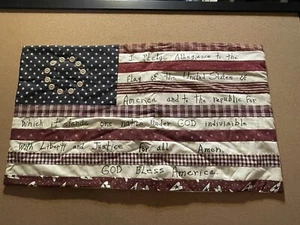 Handmade hangable cloth flag-pledge allegiance - Picture 1 of 7