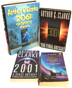 Lot of 4 Arthur C Clarke books 2001 2010 2061 3001 Space Odyssey PB/HC 1st Ed. - Picture 1 of 24