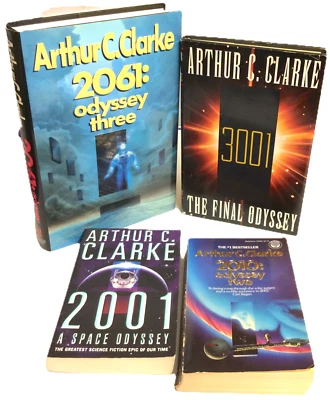 Lot of 4 Arthur C Clarke books 2001 2010 2061 3001 Space Odyssey PB/HC 1st Ed. - Image 1 of 4