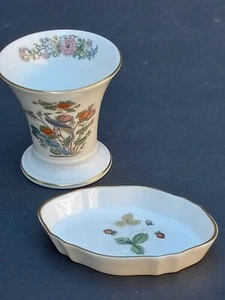 WEDGWOOD CHINA - KUTANI KRAN DESIGN MINI-VASE & KLEINES TABLETT - Bild 1 von 8