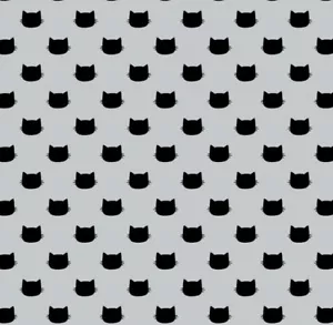 Feline Drive Fabric HAVING FUN Cat Polka Dots Gray - Fat Quarter (18"x22") FQ - Picture 1 of 8