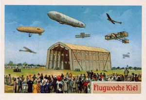 1911 Flugwoche Kiel Deutschland Vintage Werbung POSTKARTE - Bild 1 von 1