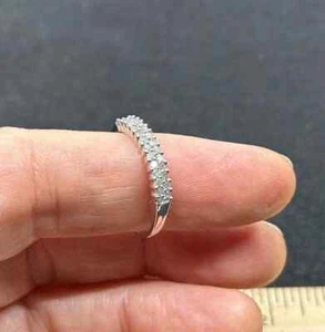 Real Moissanite 1Ct Round Cut Women's Engagement Ring 14K White Gold Plated - Picture 1 of 8