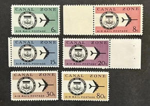 Travelstamps: Canal Zone Airmail Stamps Scott #C42-C47 Mint MNH OG - Picture 1 of 5