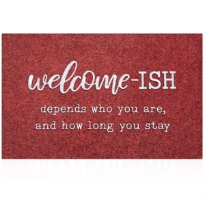 Large Welcome Mat Low Pile Profile Floor Mat Front Doormat Welcome-ish Door M... - Picture 1 of 7