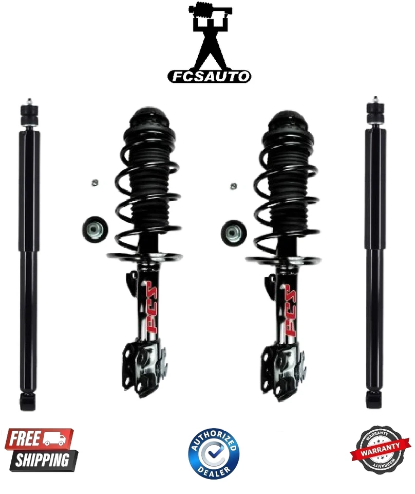 Apoio de suspensão dianteiro completo e amortecedores traseiros 4 peças conjunto FCS para Toyota Yaris 2006-2015 - Imagem 1 de 1