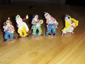 3" musical instrument clown figurine set - Picture 1 of 6