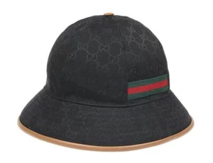 NEU GUCCI BUCKET-HUT SCHWARZ GG GUCCISSIMA FEDORA 58/M - Bild 1 von 8