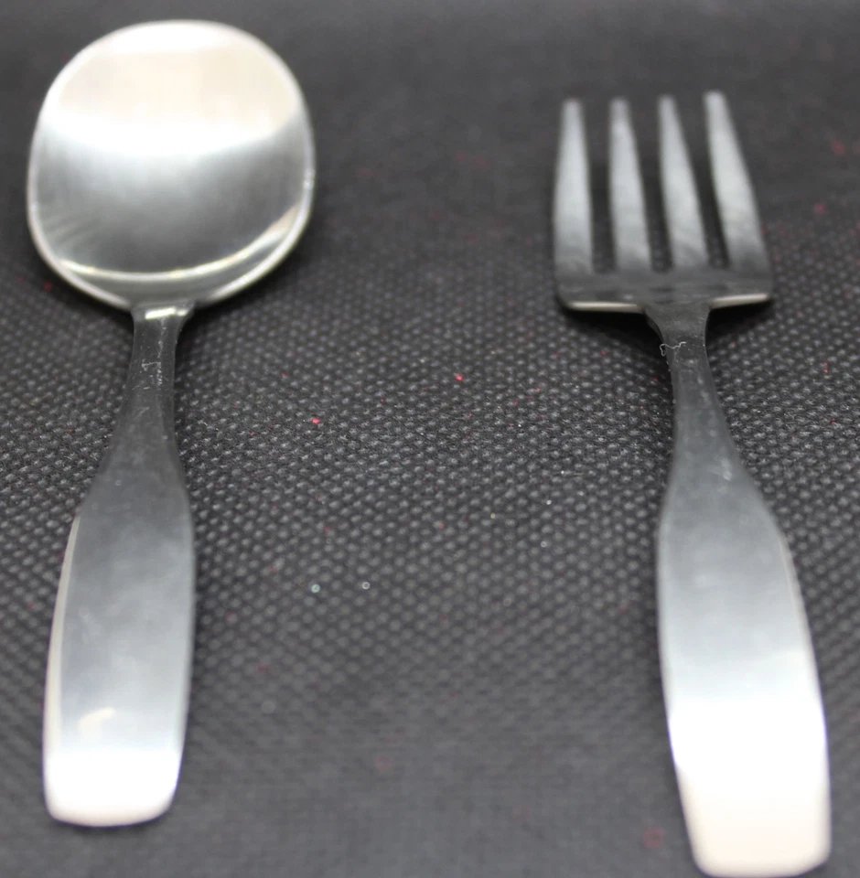 Vintage 80s Oneida Community Stainless Steel Fork & Spoon Kids Flatware 2 Pieces - Image 1 of 4