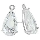 Sterling Silver Clear CZ Dangle Pendant Earring Charm Bead (Sold by Piece) 97461