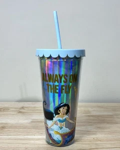 Disney Store Prinzessin Jasmin Becher Tasse Always On The Fly Glitzer Strohhalm 20oz - Bild 1 von 7