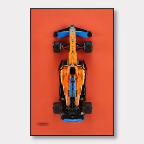 Classic Leather Wall Mount Display for LEGO&reg; Technic&trade; Mclaren Orange