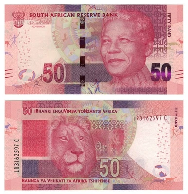 South Africa 50 Rand (2015) - Mandela/Lion/p140b, B769b UNC - Image 1 of 3