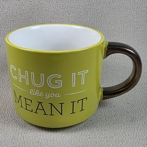 Tazza da caffè Soglia "Chug It Like You Mean It" tazza da tè bronzo verde 12 oz - Foto 1 di 3