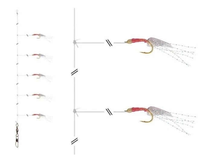 Daiwa Grand Wave Herings-vorfach – Pink Glow Gr10