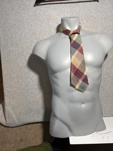 100% Wolle Krawatte Blau Grün Regiment Herren Krawatte Gewebt & - Bild 1 von 4