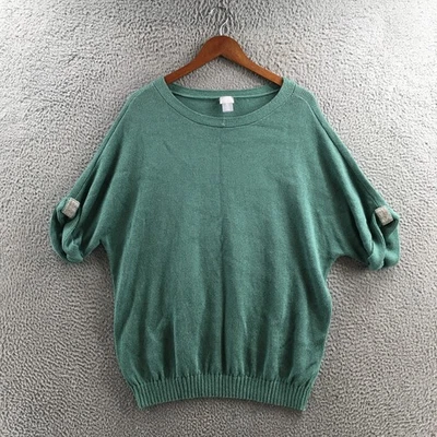 Suéter Chico’s Mujer 2 Grande Verde Tejido Dolman Manga Corta Pullover Top Foto 1 de 4