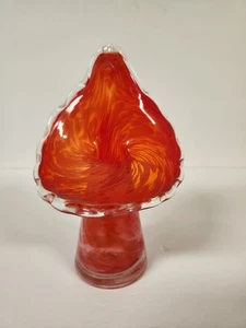Vintage MCM mundgeblasene Jack in the Pulpit Vase orange / weiß Wirbel - Bild 1 von 11