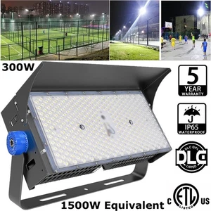 1500W Equivalent LED Stadium Lights 36000LM 300W Waterproof Outdoor Flood Lights - Picture 1 of 18