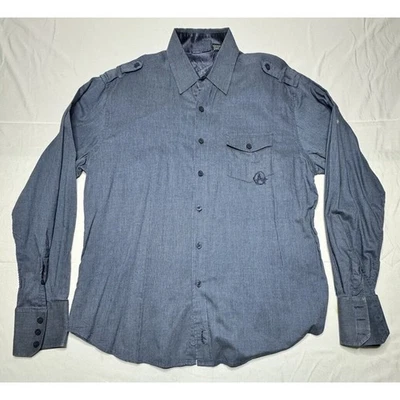 Camisa Fender Custom Shop Para Hombre Azul Estampado Gráfico Trasero Abotonada - Talla XL Foto 1 de 4